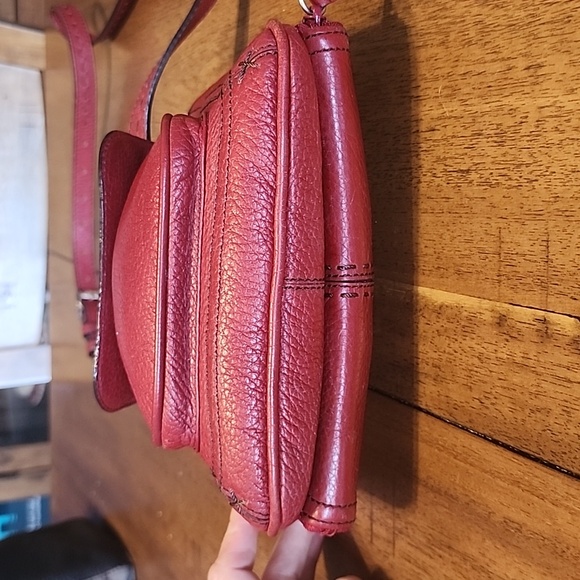 Brighton Red Crossbody Bag with Textured Leather - Picture 6 of 16
